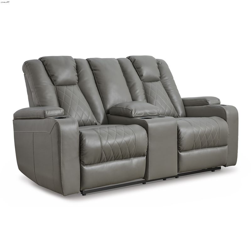 Mancin Gray Reclining Loveseat with Console 29702
