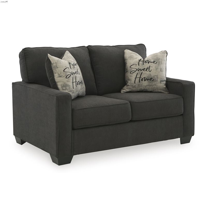 Lucina Charcoal Fabric Loveseat 59005