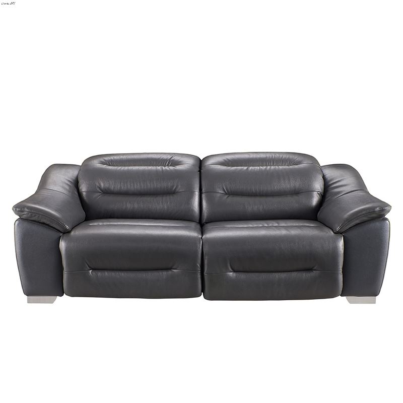 Modern 972 Dark Grey Leather Power Reclining Sofa