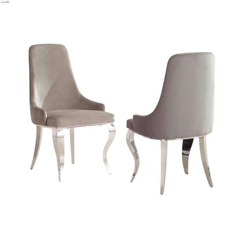 Antoine Grey Velvet Demi Arm Dining Chair 108812 -