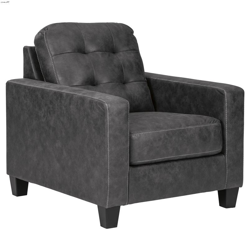 Venaldi Gunmetal Faux Leather Chair 91501