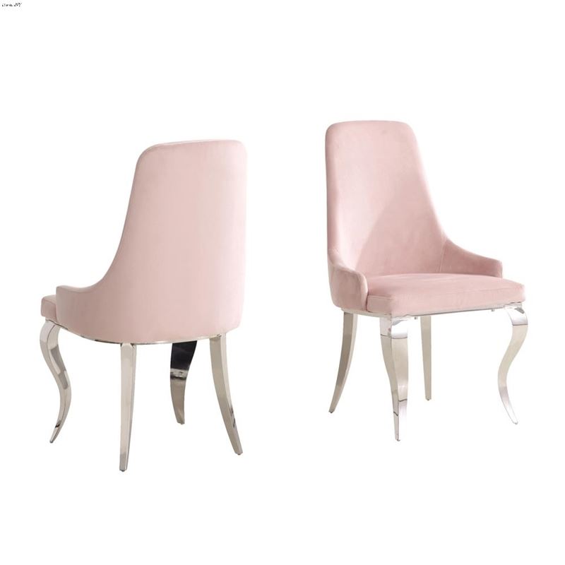 Antoine Pink Velvet Demi Arm Dining Chair 108813 -