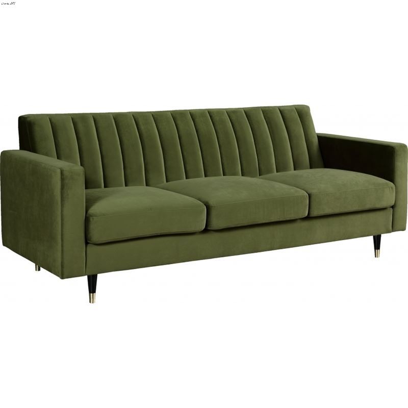 Lola Olive Green Velvet Tufted Sofa