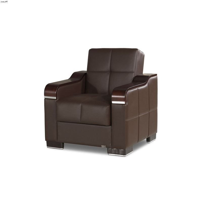 Uptown Brown Leatherette Chair