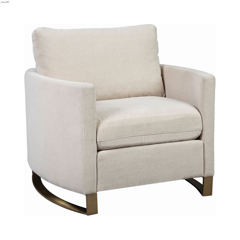 Corliss Beige Fabric Arm Chair with Arched Arms 50