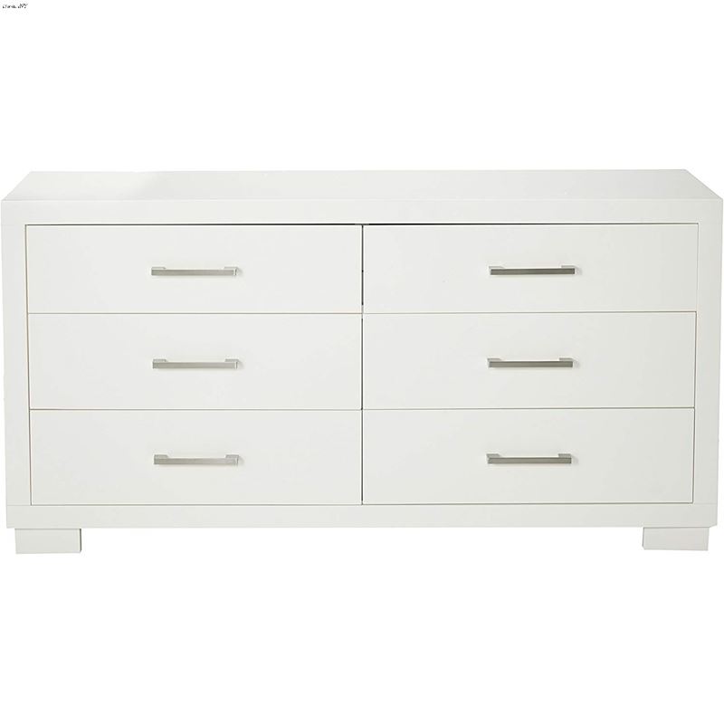 Jessica White Modern 6 Drawer Dresser 202993 by Co