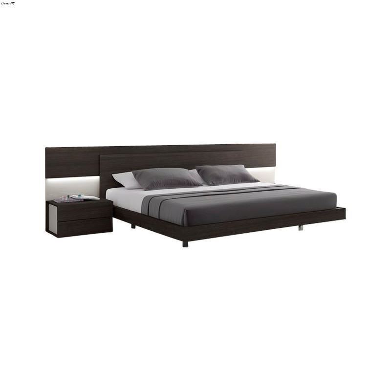 Maia Wenge and Light Grey Modern Bed