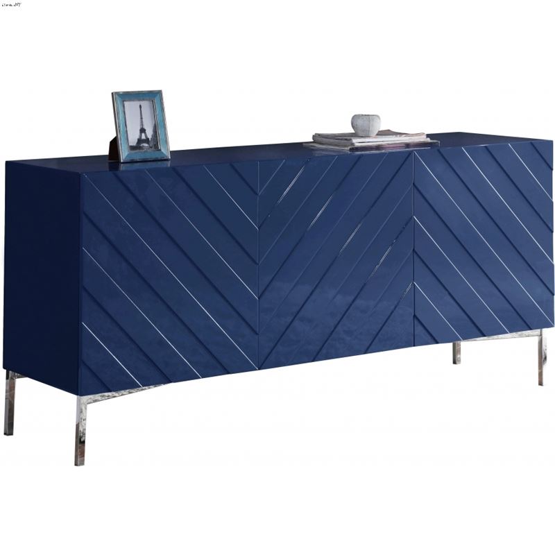 Collette Navy Blue Lacquer Sideboard/Buffet - Chro