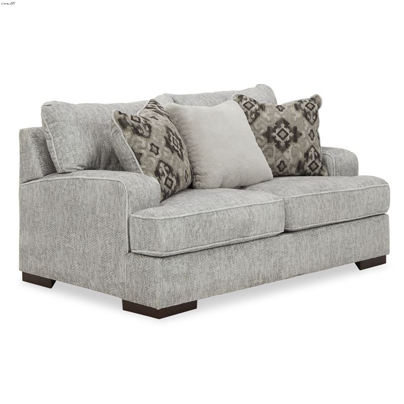 Mercado Pewter Chevron Fabric Loveseat 84604