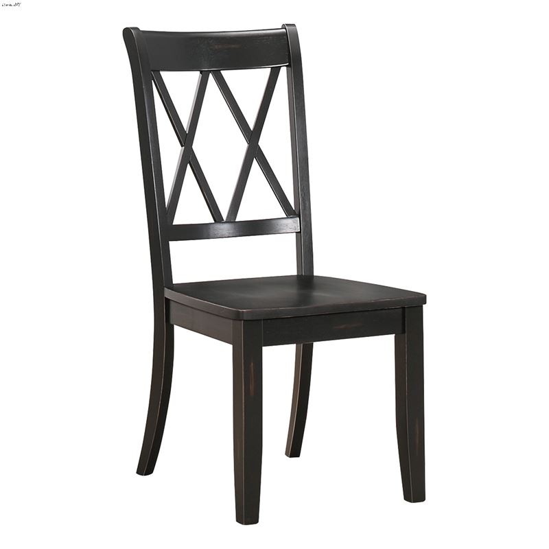 Janina Sand Thru Black X-Back Dining Side Chair 55
