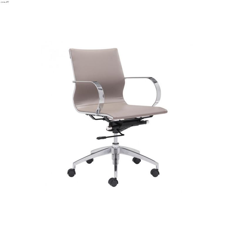 Glider Low Back Office Chair 100376 Taupe
