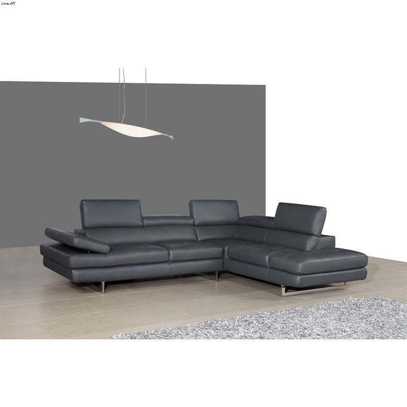 A761 Grey Leather Sectional