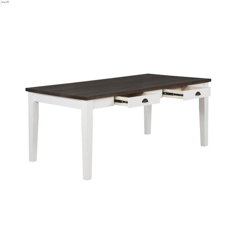 Kingman Espresso And White 4-Drawer Dining Table 1