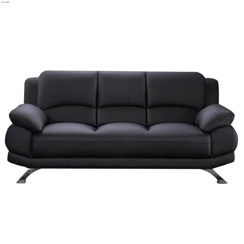 Modern 117 Black Leather Sofa