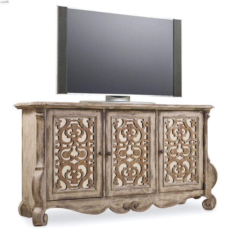 Chatelet 68 inch Distressed White Entertainment Co