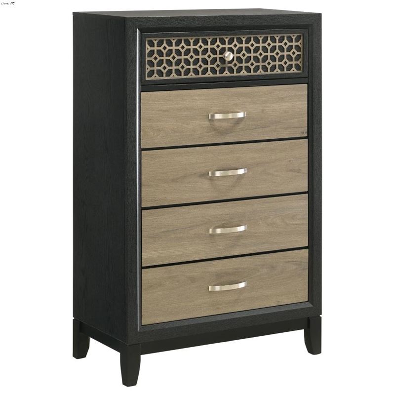 Valencia Black and Light Brown 5 Drawer Chest 2230