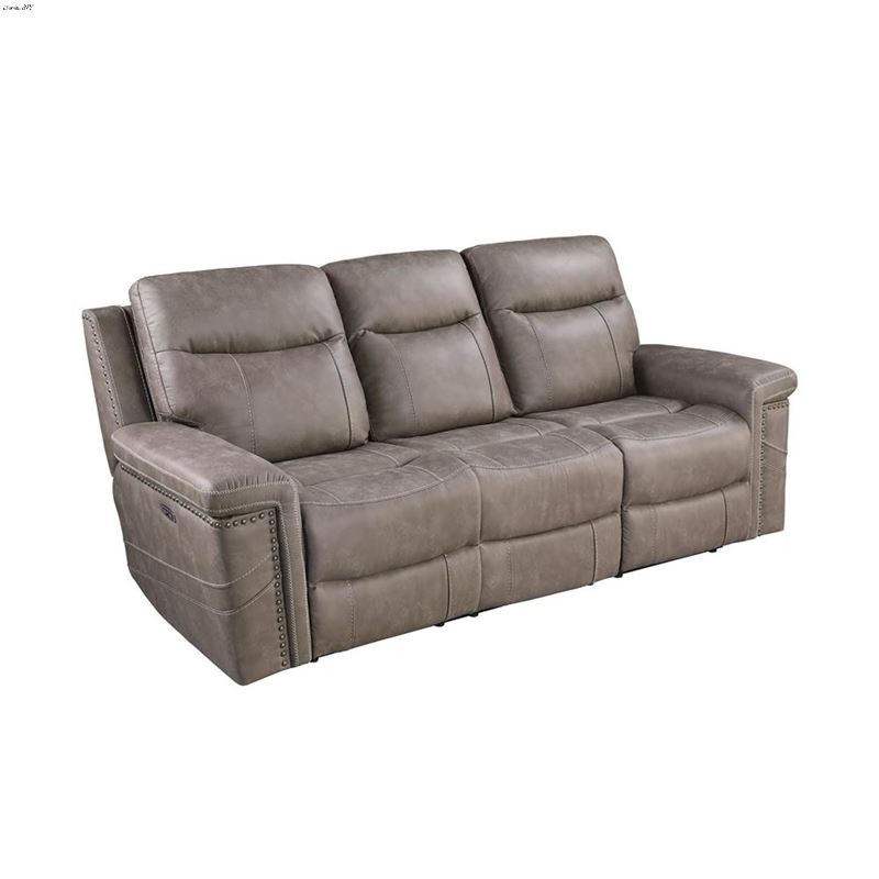 Wixom Taupe Power Reclining Sofa With Power Headre