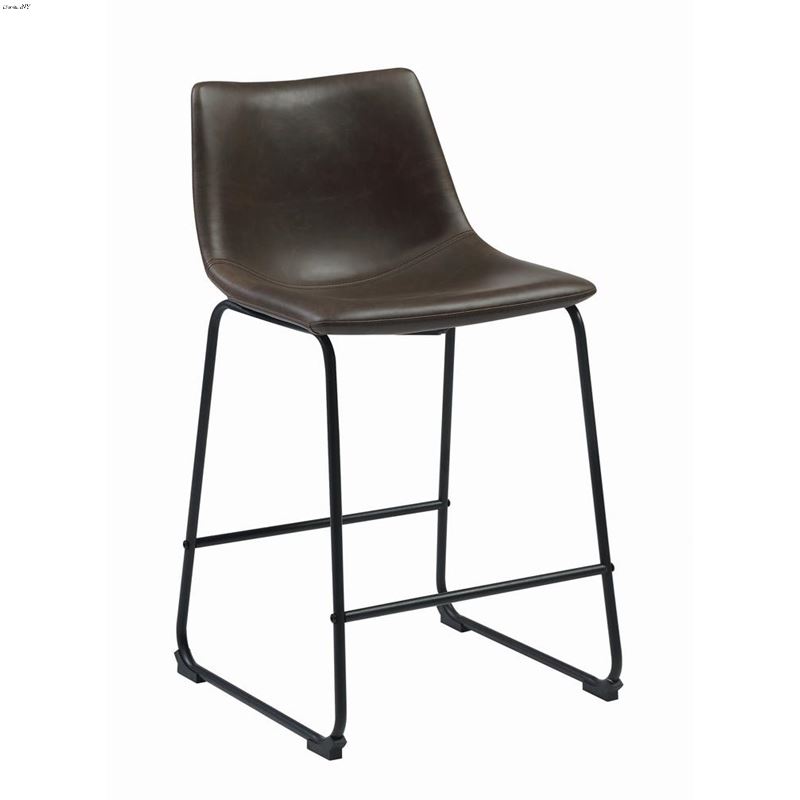 Industrial Brown Leatherette Counter Height Stool