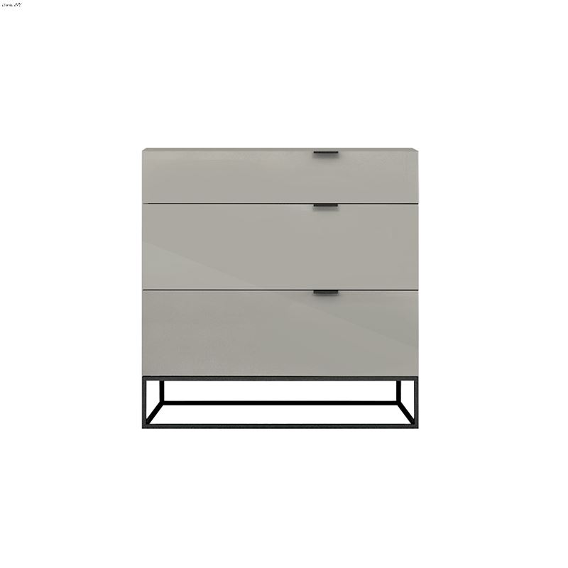 Vizzione High Gloss Gray Lacquer Tall Dresser/ Nig