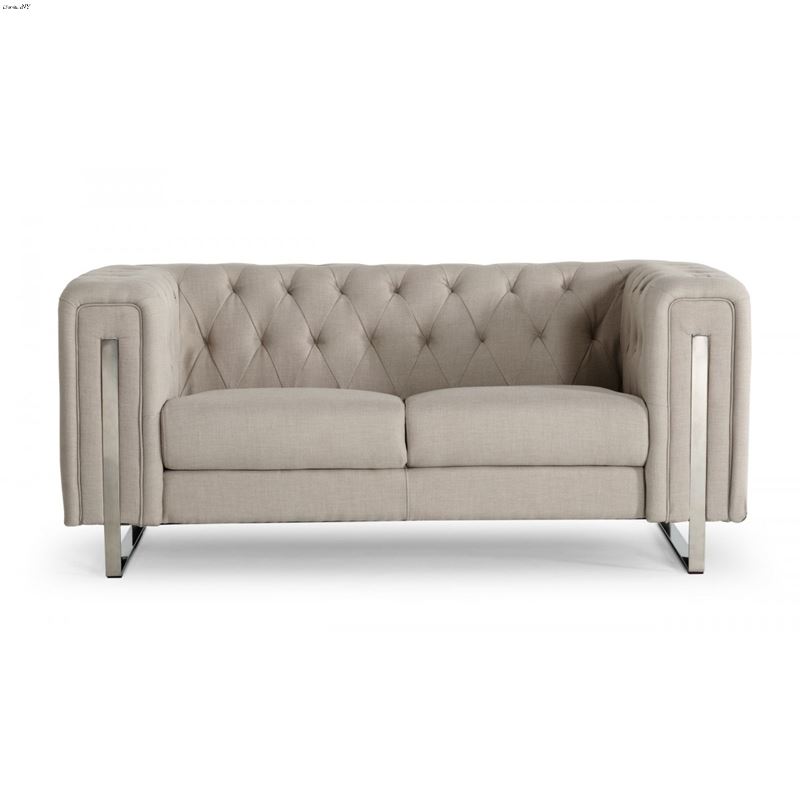 Salvia Modern Beige Linen Love Seat