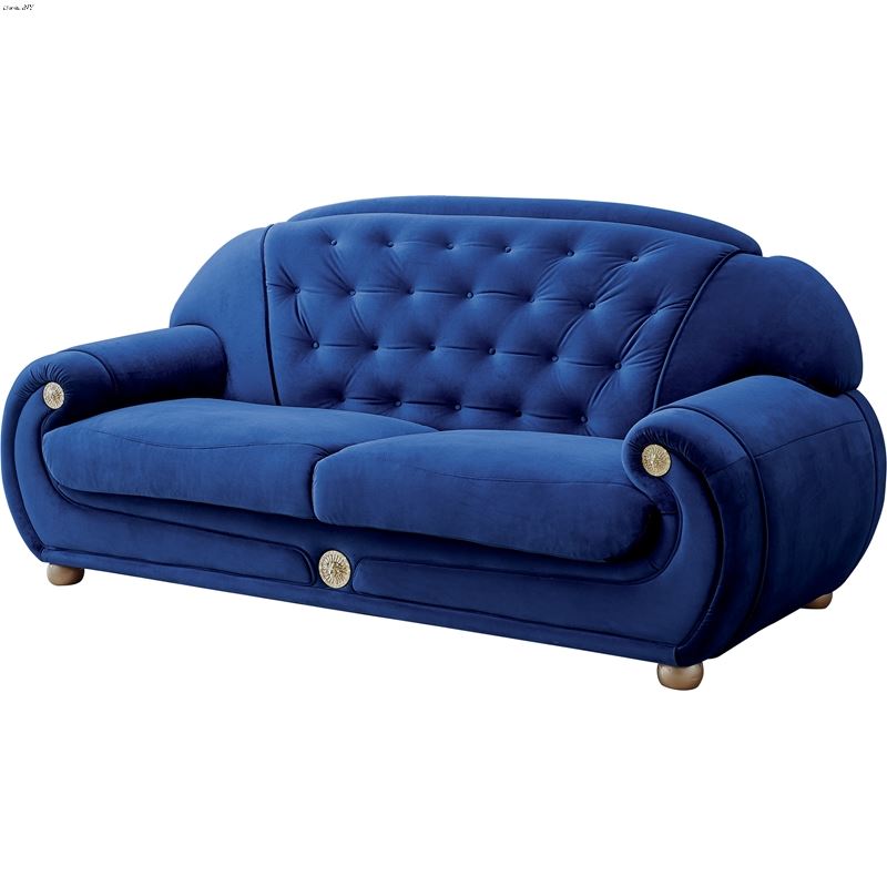 Giza Tufted Blue Velvet Sofa