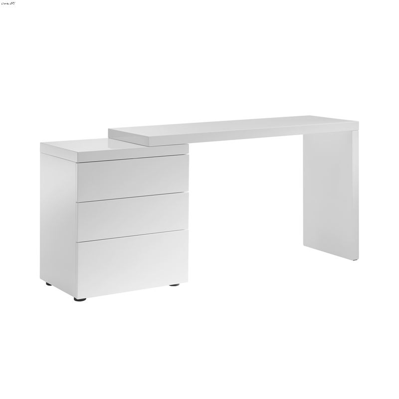 Nest High Gloss White Lacquer Office Desk by Casab