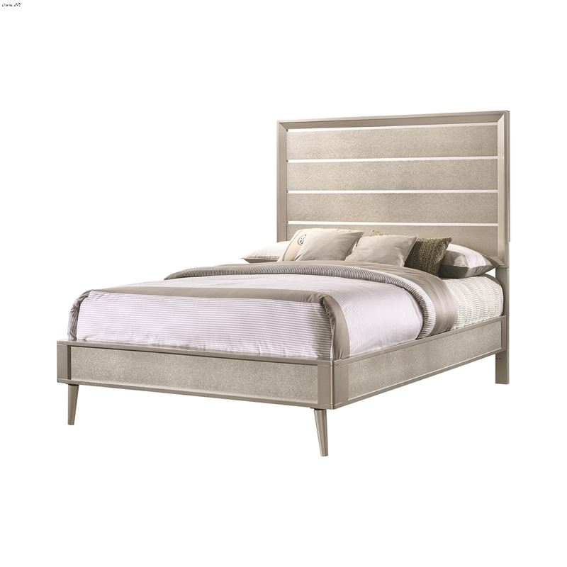 Ramon Metallic Sterling Full Panel Bed 222701F