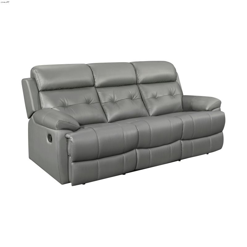 Lambent Grey Leather Reclining Sofa 9529GRY-3