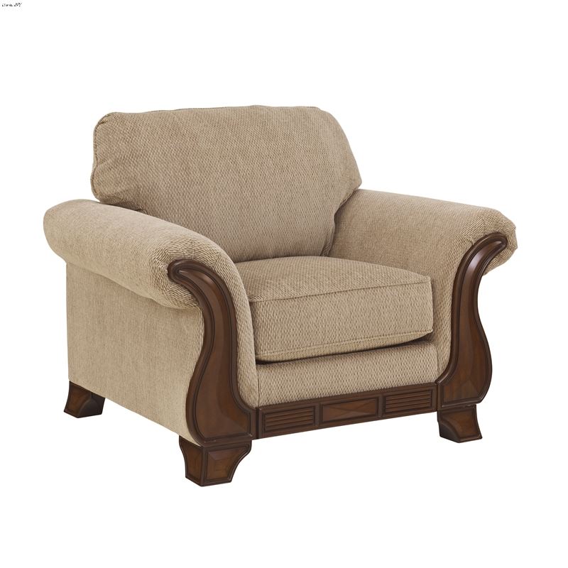Lanett Barley Fabric Chair with Wood Trim 44900