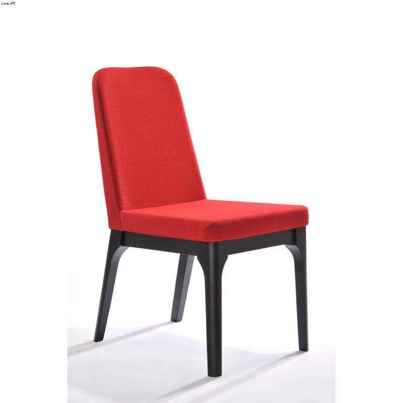 Comet Modern Red Fabric Dining Chair - Set of 2