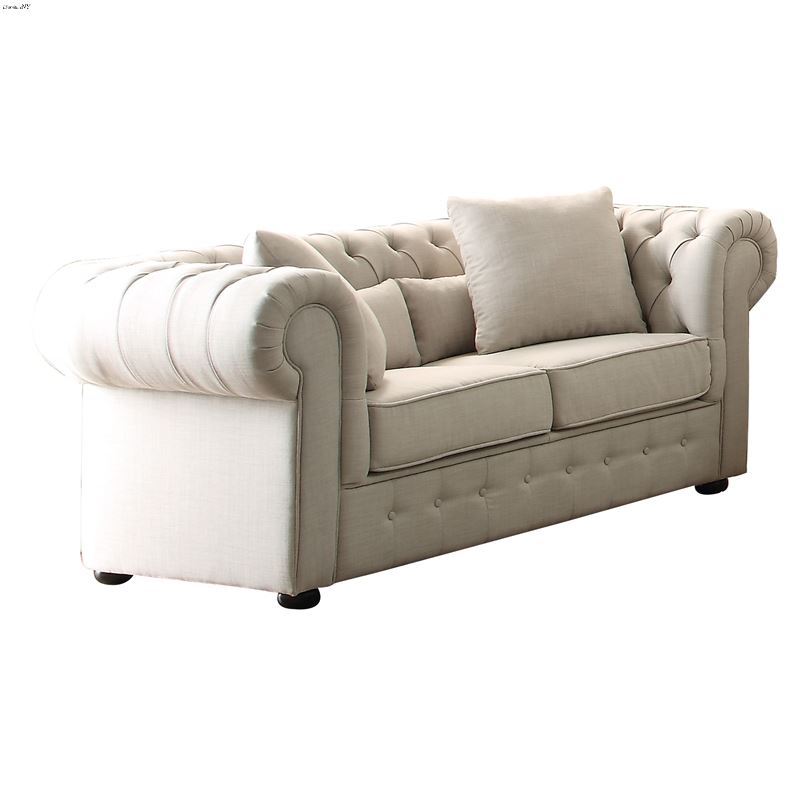 Savonburg Neutral Tone Fabric Love Seat 8427-2