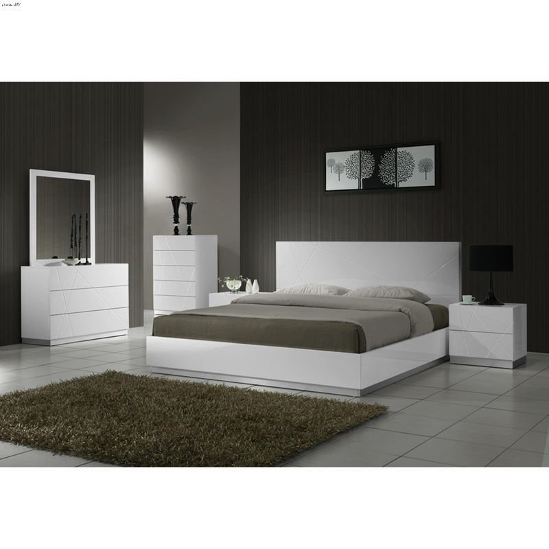 Naples Modern White Bedrooom Collection