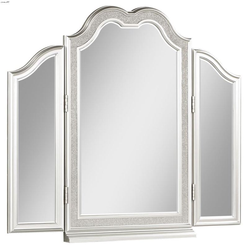 Evangeline Vanity Mirror Silver and Ivory 223398